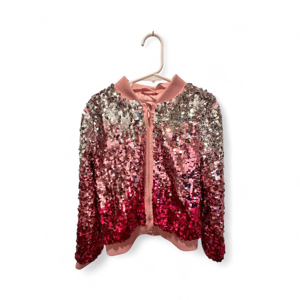 H&M Pink and Silver Sequin Kids Jacket